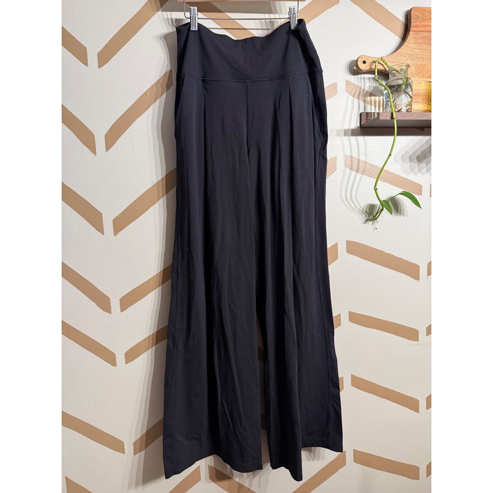 Lululemon Wide Leg Leggings Womens 8 Black High Rise Align Softstream Flowy